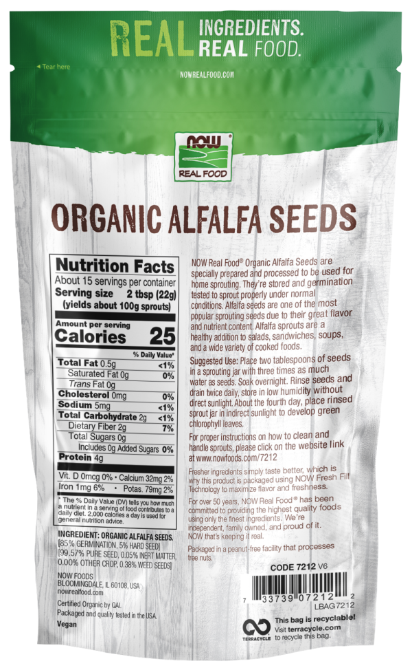 Alfalfa Seeds Organic 12oz Discount