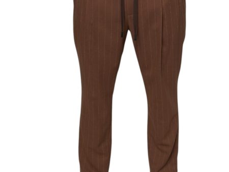 Dolce & Gabbana Striped Skinny Dress Pants with Drawstring Closure Online