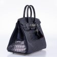 Hermes Verso Birkin 25 Blue Marine Matte Alligator & Rose Scheherazade with Palladium Hardware - 2019, D For Cheap