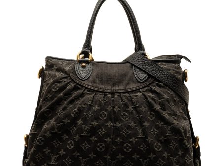 Black Louis Vuitton Monogram Denim Neo Cabby GM Satchel Sale