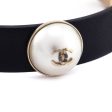 Chanel Faux Pearl & Black Leather Wrap Bracelet Supply