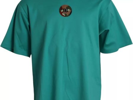 Dolce & Gabbana  Men s Teal T-Shirt with Camouflage Print Sale