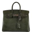 Hermes Birkin 25 Vert Olive Salvator Lizard with Palladium Hardware - 2008, L Square Discount