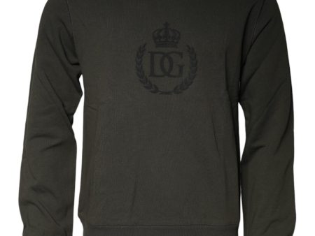 Dolce & Gabbana Cotton Crew Neck Pullover Sweatshirt with Logo Details Fashion