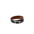 Hermes Black & Brown Chamonix & Tadelakt Calfskin Reversible Behapi Double Tour Bracelet Size M Online