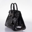 Hermes Birkin 25 Shiny Black Niloticus Crocodile with Palladium Hardware - 2019, D Supply