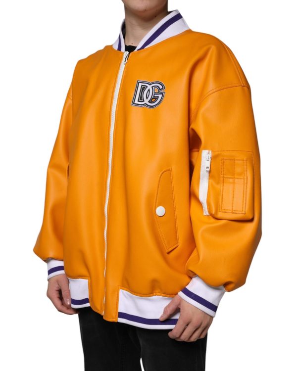 Dolce & Gabbana Full Zip Jersey Bomber Jacket with Logo Details Sale