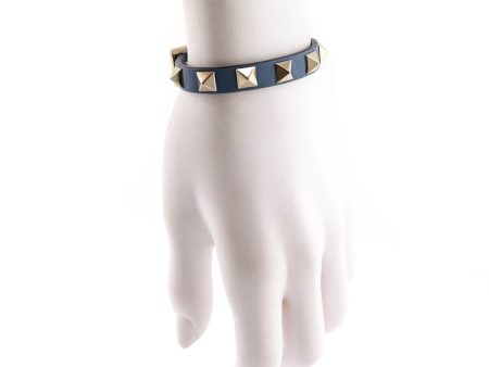 Valentino Niagara Leather Rockstud Bracelet Supply