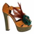 Dolce & Gabbana  Feather Embellished Leather Sandals For Sale