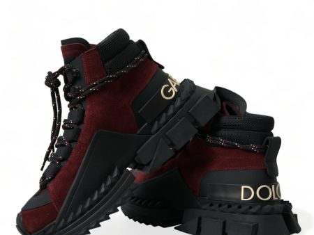 Dolce & Gabbana Burgundy Leather High Top Men s Sneakers Fashion