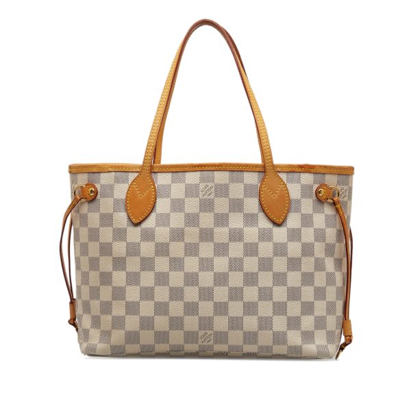 Beige Louis Vuitton Damier Azur Neverfull PM Tote Bag Online Sale