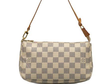 Beige Louis Vuitton Damier Azur Pochette Accessoires For Discount