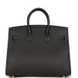 Hermes Birkin Sellier 25 Black Epsom Gold Hardware For Discount