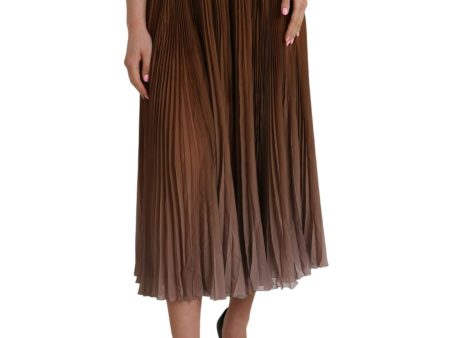 Dolce & Gabbana  Women s Brown Pleated Midi Skirt Online now