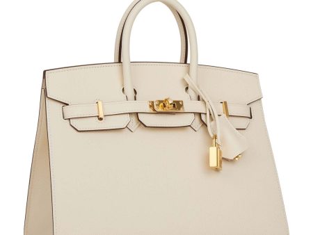 Hermes Birkin Sellier 25 Nata Epsom Gold Hardware Fashion