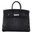 Vintage Hermes Birkin 25 Black Salvator Lizard With Jacob & Co. White Gold & Diamond Hardware - 2009, Square M Online