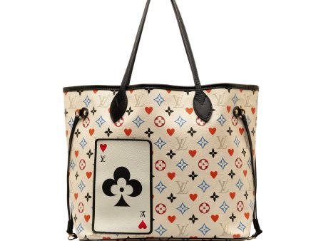 Beige Louis Vuitton Monogram Game On Neverfull MM Tote Bag Online now