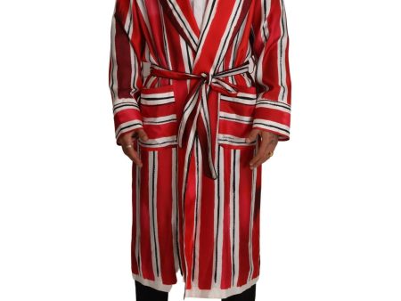 Dolce & Gabbana  Men s Silk Robe in Red Hot on Sale