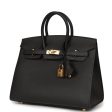 Hermes Birkin Sellier 25 Black Epsom Gold Hardware For Discount