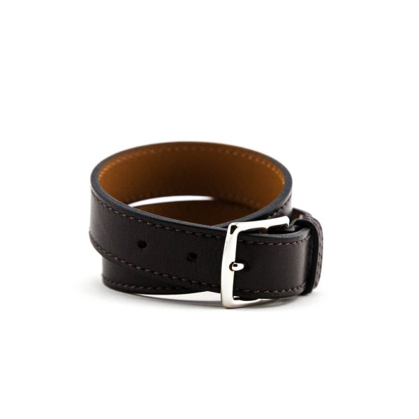 Hermes Brown Etriviere Double Tour Bracelet Size M Online Sale