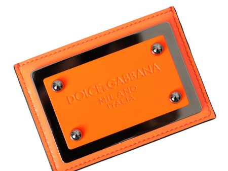 Dolce & Gabbana  Men s Orange Leather Card Holder Supply