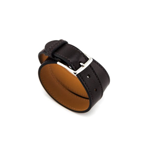 Hermes Brown Etriviere Double Tour Bracelet Size M Online Sale