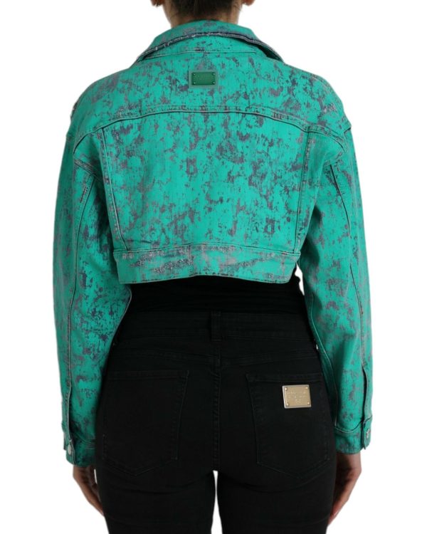 Dolce & Gabbana  Women s Teal Cropped Denim Jacket Online