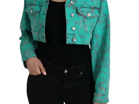 Dolce & Gabbana  Women s Teal Cropped Denim Jacket Online