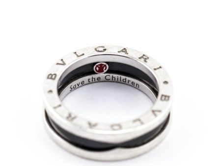 Bvlgari Sterling Silver & Ceramic Save The Children Ring Size 7 Supply