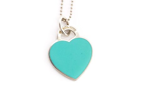 Tiffany & Co. Sterling Silver Return to Tiffany Blue Heart Tag Charm Necklace Discount