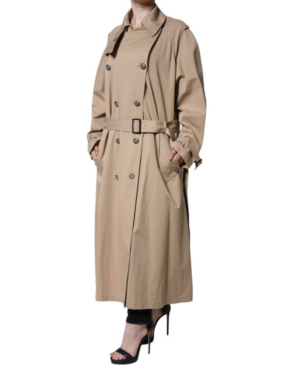 Dolce & Gabbana Double Breasted Trench Coat Jacket with Logo Details Online Sale