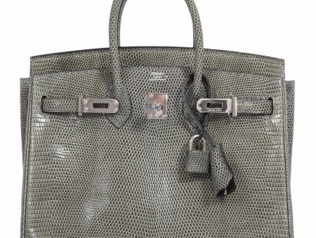 Hermes Birkin 25 Vert De Gris Salvator Lizard Palladium Hardware - Rare Sale