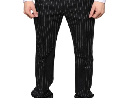 Dolce & Gabbana Stripes Skinny Dress Pants with Zipper and Button Closure Cheap