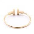 Tiffany & Co. 18K Gold & Mother of Pearl Wide T Wire Bracelet Cheap