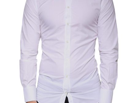 Dolce & Gabbana Cotton Dress Shirt with Spread Collar and Button Closure For Discount