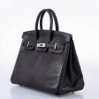 Vintage Hermes Birkin 25 Black Salvator Lizard With Jacob & Co. White Gold & Diamond Hardware - 2009, Square M Online