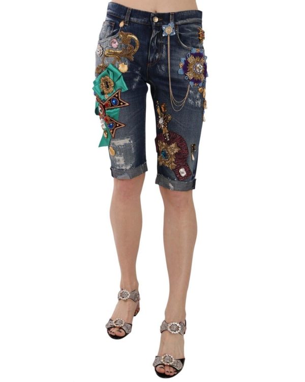 Dolce & Gabbana  Women s Embellished Denim Shorts For Cheap