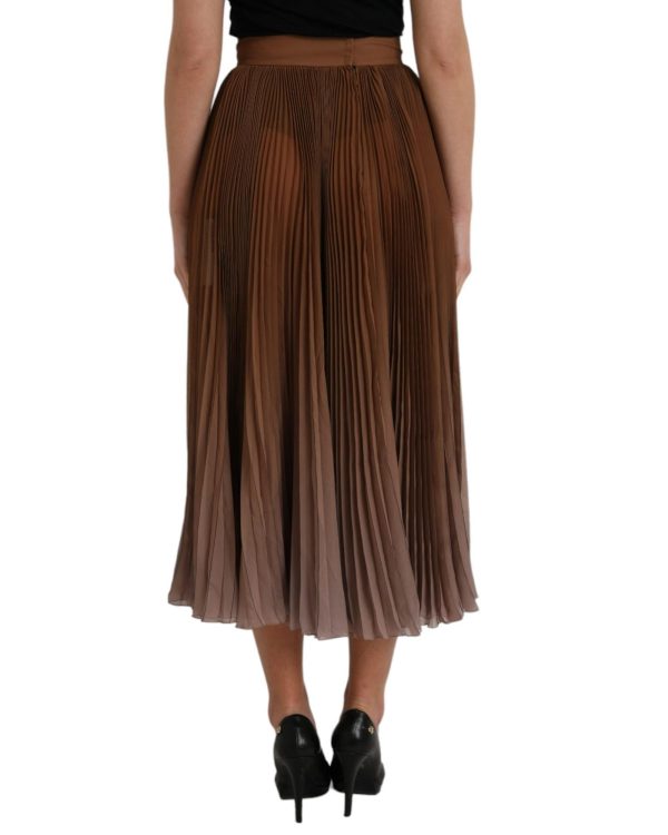 Dolce & Gabbana  Women s Brown Pleated Midi Skirt Online now