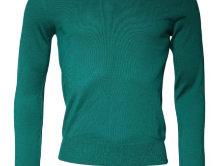 Dolce & Gabbana Wool Knit Crew Neck Pullover Sweater with Logo Details Online Hot Sale