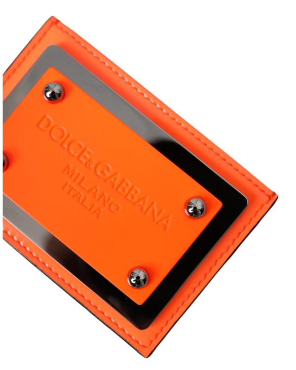 Dolce & Gabbana  Men s Orange Leather Card Holder Supply