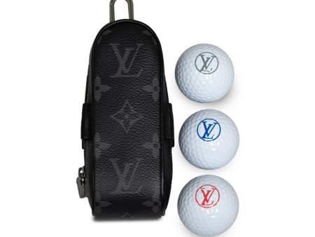 Black Louis Vuitton Monogram Eclipse Andrews Golf Ball Case Online