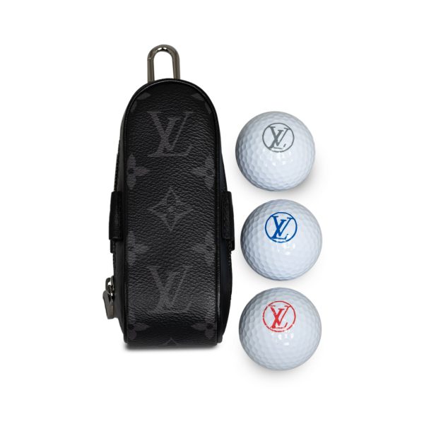 Black Louis Vuitton Monogram Eclipse Andrews Golf Ball Case Online