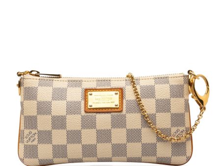 Beige Louis Vuitton Damier Azur Pochette Milla MM Shoulder Bag on Sale