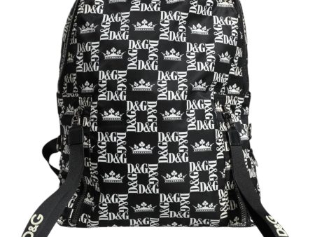 Dolce & Gabbana Crown Logo Nylon Backpack with Leather Accents For Discount