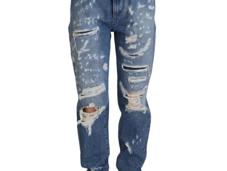 Dolce & Gabbana Washed  Tattered Denim Jeans For Cheap