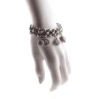 Dior Silver Crystal Embellished Charms Bracelet For Discount