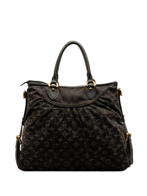 Black Louis Vuitton Monogram Denim Neo Cabby GM Satchel Sale