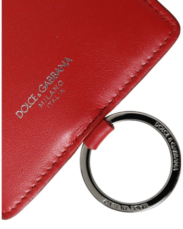 Dolce & Gabbana  Red Leather Card Holder with Chain For Sale