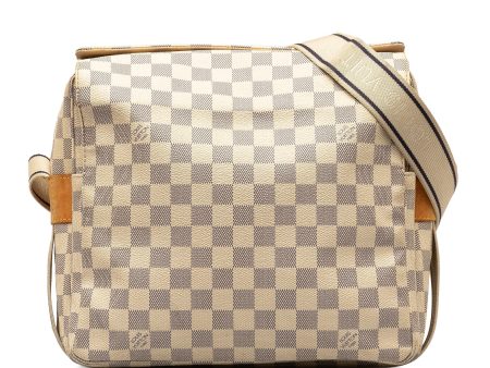 Beige Louis Vuitton Damier Azur Naviglio Crossbody Bag Online Sale