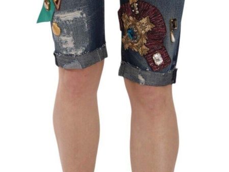 Dolce & Gabbana  Women s Embellished Denim Shorts For Cheap